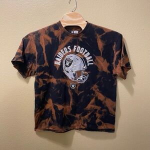 Men’s XL NFL Las Vegas Raiders Football Helmet Upcycled Bleached Acid Wash Shirt